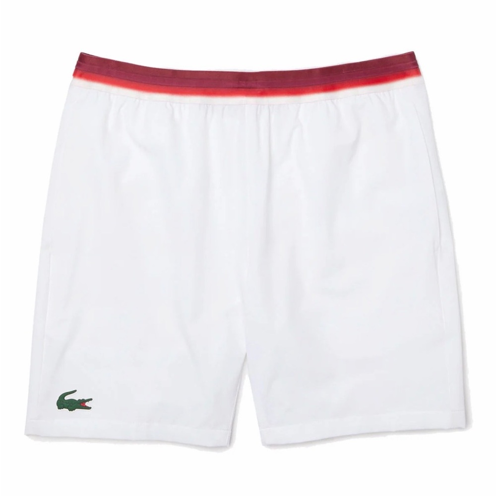 Lacoste Sport Novak Djokovic Men's Tennis Shorts White-Red 3/S